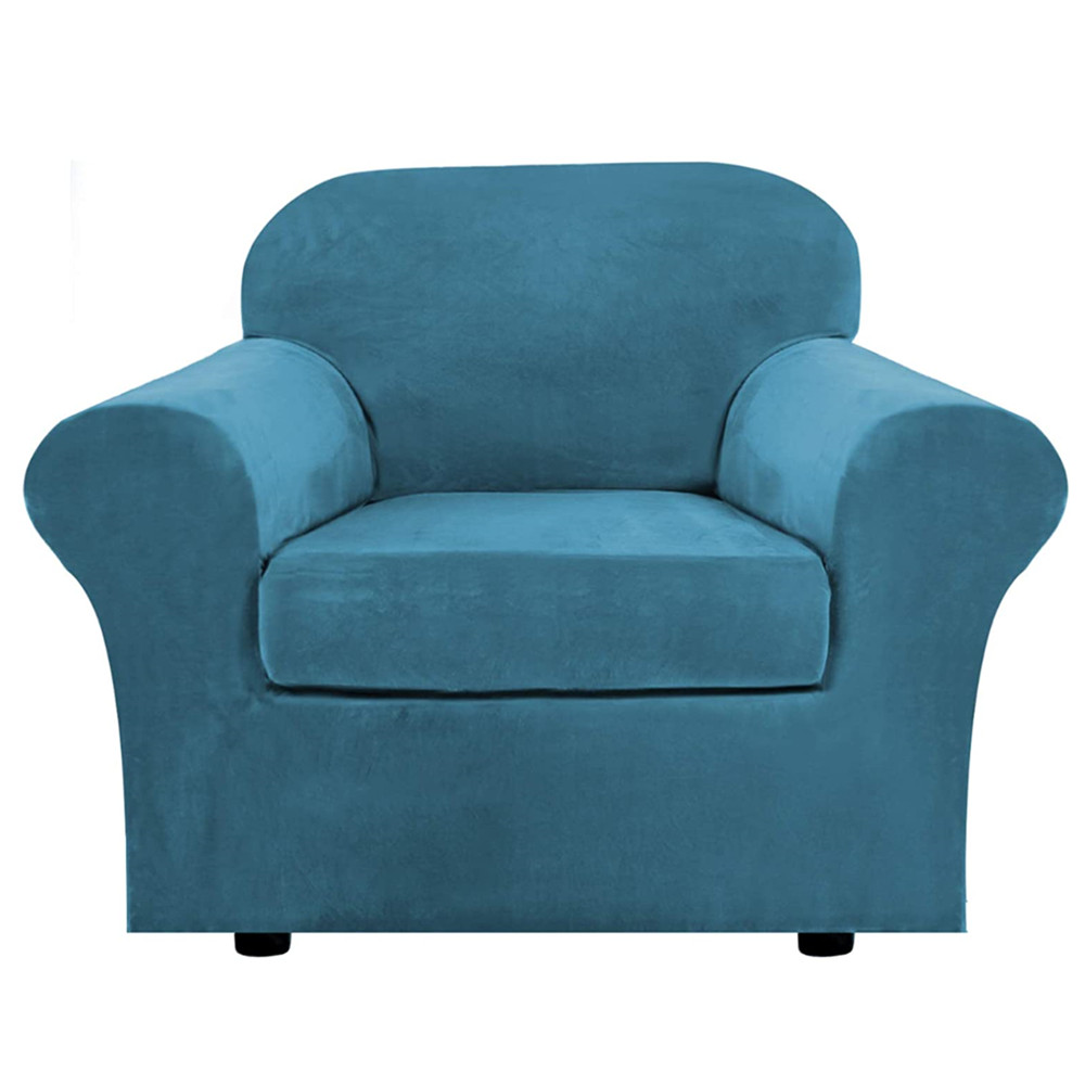 yishen-household velvet 2pcs 1seater sofa cover