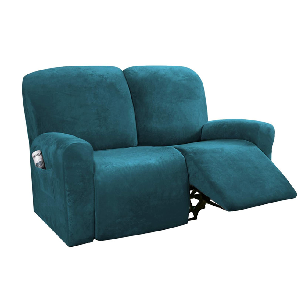 yishen-household velvet 2pcs 2seater recliner cover