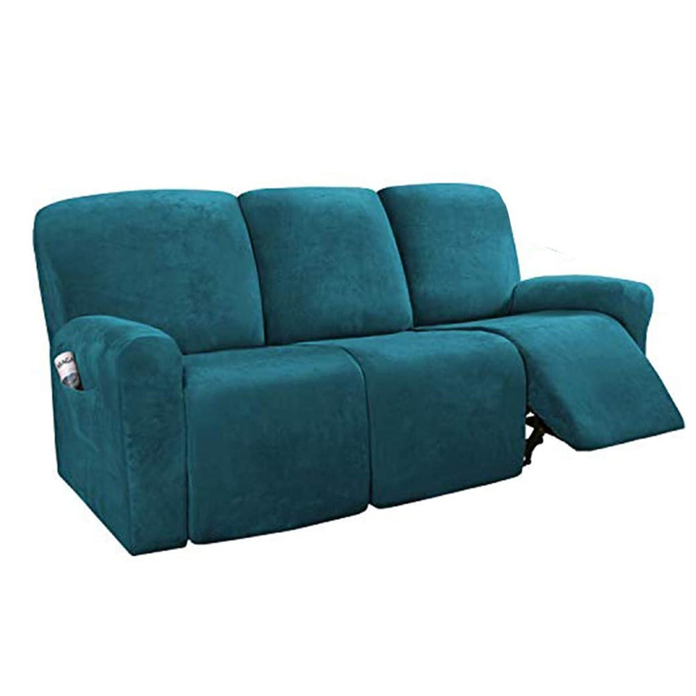 yishen-household velvet 2pcs 3seater recliner cover